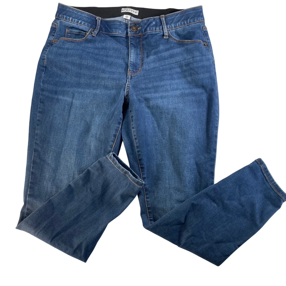 Ava & Viv Skinny Jeans Men Blue Mid Wash Stretch Denim 14W